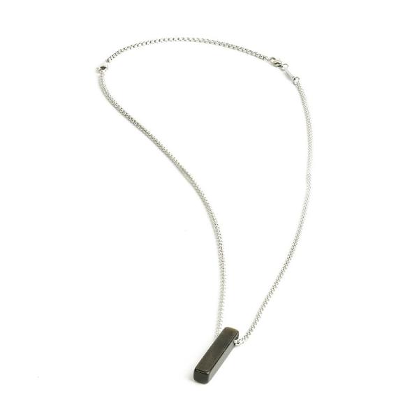 Halskette aus Edelstahl mit einem grünen Obsidianstein - Tantum Green